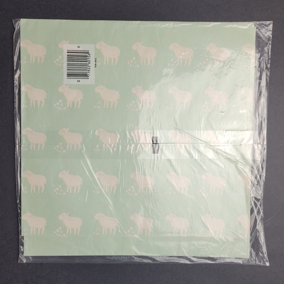 Vintage Artfaire Gift Wrap All Occasion Lamb Sheep Cottagecore Mint Green Cream - Picture 2 of 11